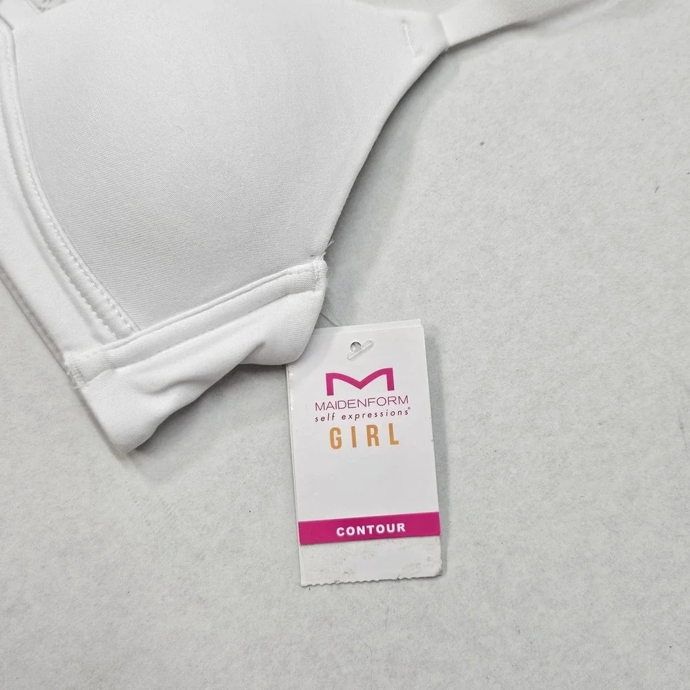Maidenform Girls White Contour Bra‎ Lace Racerback 4326 Size 30A New With Tags